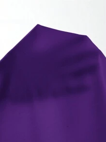 SHEIN PETITE 纯色短款抹胸夏季上衣 - 紫色 - 查看 6