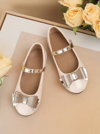 Mode mångsidiga barn platta skor, nya flickor bowknot fritidsskor