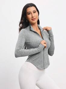 SHEIN Sport Studio Slim Fit Comfortable Stand Collar Sport Jacket