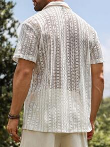 Manfinity RSRT Men's Plain And Simple Daily Short Sleeve Shirt, Summer - Beige - View 2