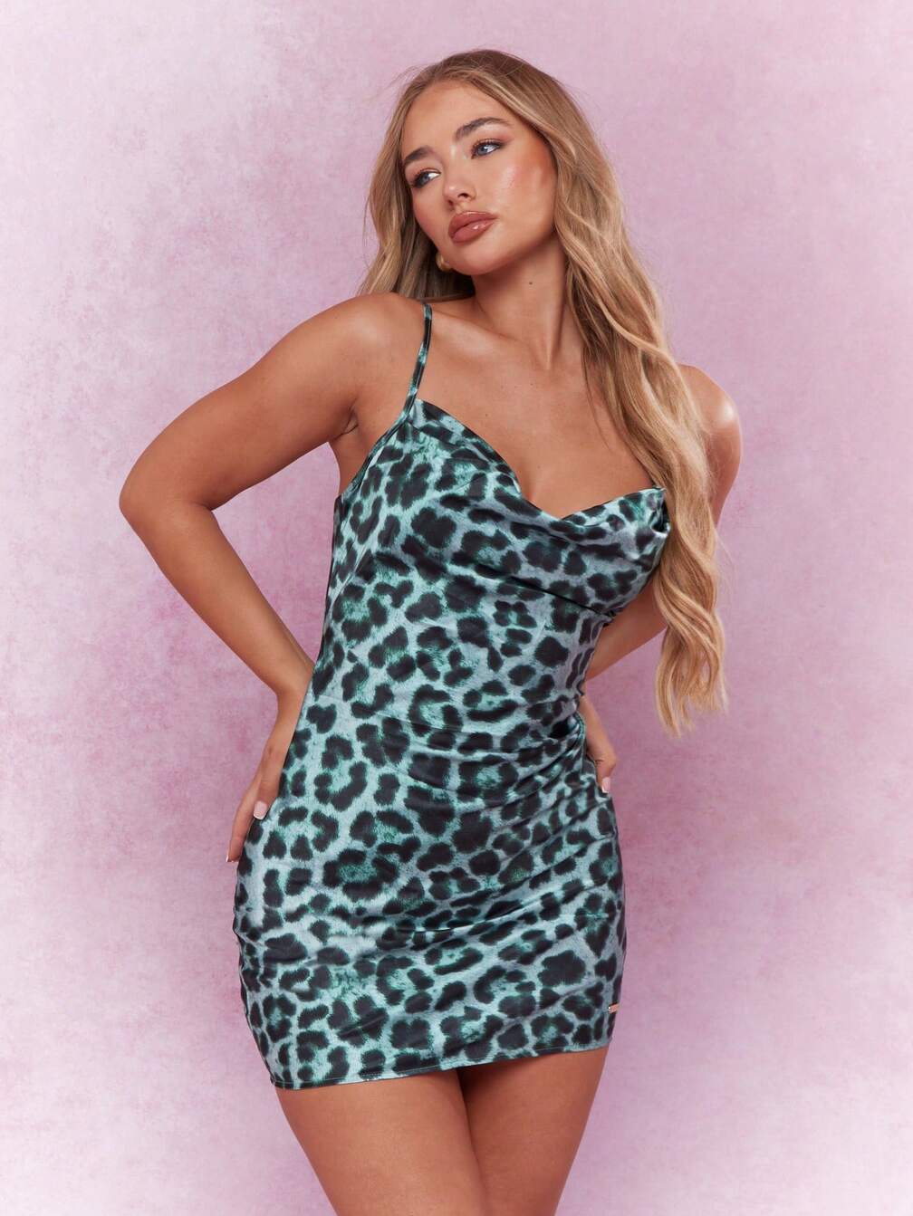 leopard print christmas dress MISSGUIDED Cowl Neck Backless Spaghetti Strap Mini Christmas｜MISSGUIDED Pink leopard UK Size:10 Handmade Earthy Dark Brown Footwear White Sleeveless Backless Mini your little girl will
