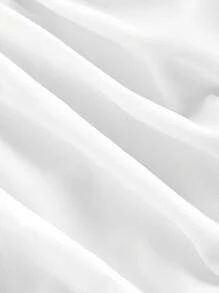 SHEIN MOD 大码复古黑白 PU 拼接灯笼袖女式衬衫 - 黑與白 - 查看 3