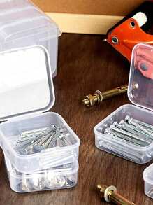 1set 15pcs Mini Transparent Plastic Storage Box: Organization Ideal For Small Items, Jewelry, Hardware, Stationery, Diy Arts And Crafts Valentine DAY, Valentines Wedding, Birthday Back To School - one-size - View 6