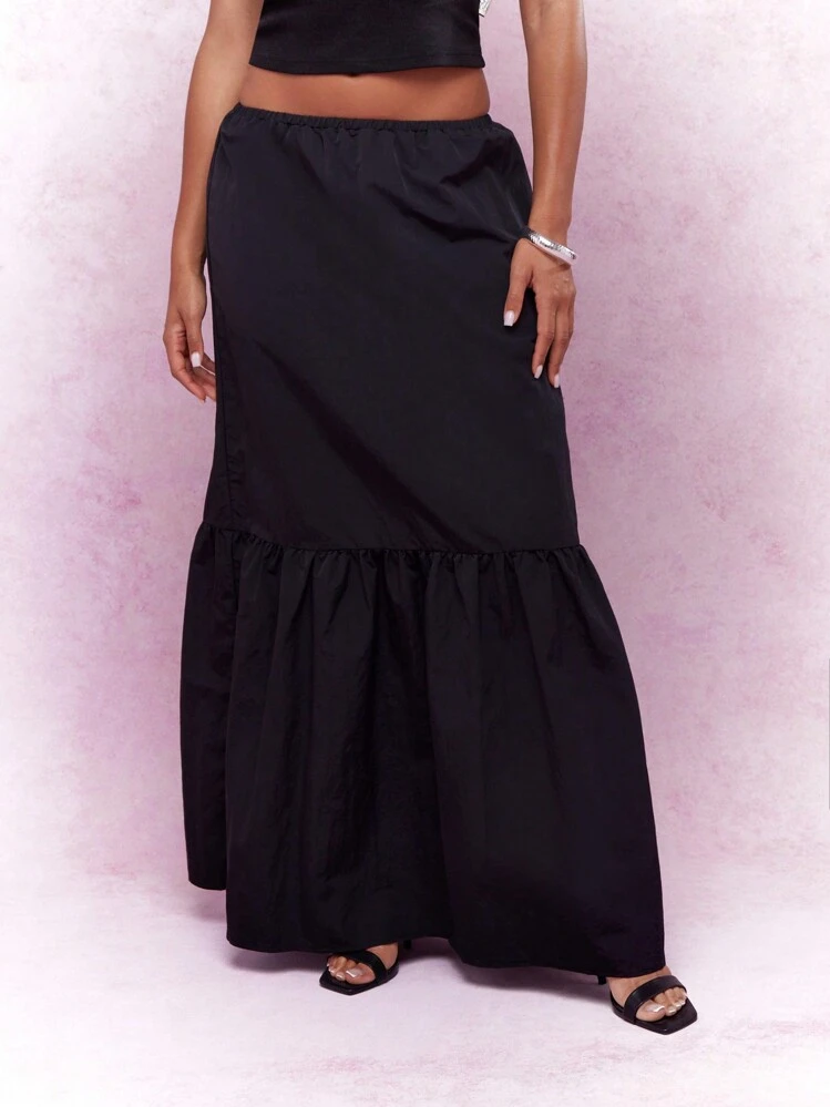 ORANDESIGNE Gonna Lunga Elegante Donna Curvy Cerimonia Gonne In Tulle Trasparente Chiffon Gonna Elasticizzata A Pieghe A Linea Boho Maxi Skirt Grigio Xl 115654801