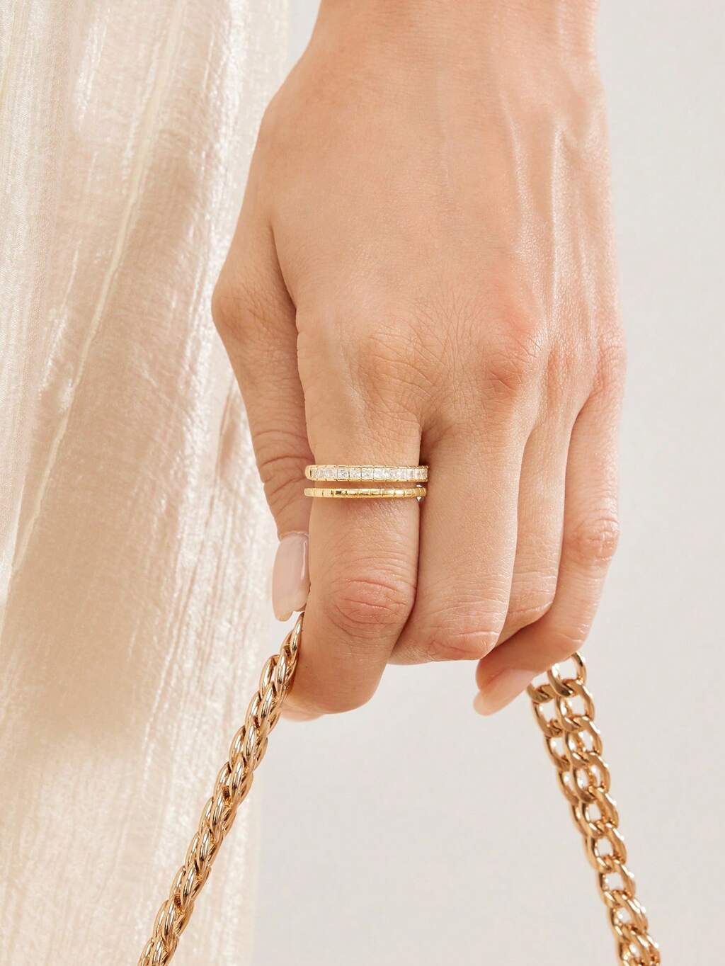 18K  PLATED MICRO-INLAID  RING