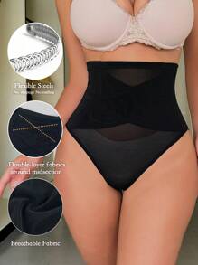 Braga moldeadora ajustable tipo tanga para mujer - Negro - Ver 1