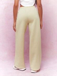 MISSGUIDED Straight Leg Sweatpants With Drawstrings Winter Wear - Yellow - View 2