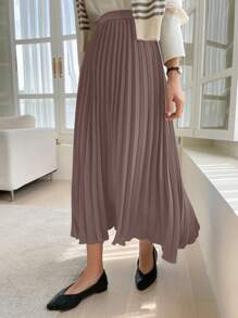 DAZY 纯色收腰简约百褶裙，休闲度假