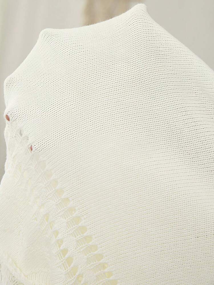 Women's Solid Color Hooded Tasseled Hem Casual Pullover Sweater