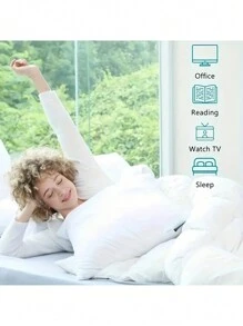 4 件套现代可机洗白色抱枕套，纯色涤纶拉链枕套，适合各种房间类型，编织装饰沙发垫套 - 不含枕头 - 白色 - 查看 5