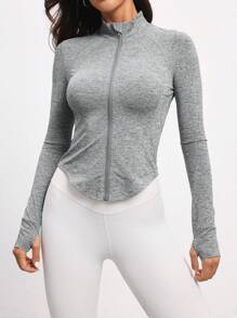 SHEIN Sport Studio Slim Fit Comfortable Stand Collar Sport Jacket