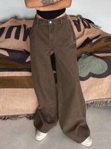 DAZY Women Distressed Washed Straight Leg Jeans,Back To School Clothes