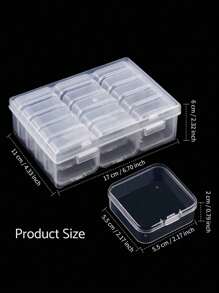 1set 15pcs Mini Transparent Plastic Storage Box: Organization Ideal For Small Items, Jewelry, Hardware, Stationery, Diy Arts And Crafts Valentine DAY, Valentines Wedding, Birthday Back To School - one-size - View 4