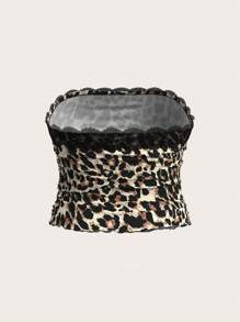 SHEIN EZwear Plus Size Women's Casual Leopard Print Elastic Knit Bodycon Sleeveless Tank Top, Fall/Winter - Multicolor - View 6