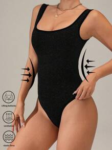 Damen einfarbiger, simpler Lässig Outdoor Fitness Sport-Jumpsuit
