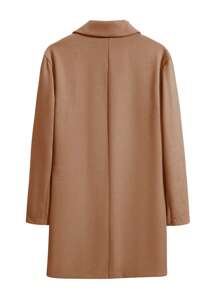Calvornis Áo khoác len cổ ve nam đơn giản mặc đi chơi thường ngày - Màu Khaki - Xem 2