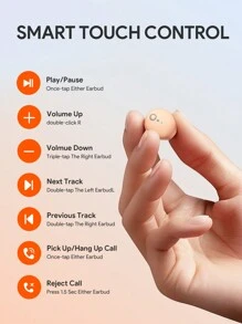 JMMO Wireless Earbuds,5.3 Dual Host Intelligent Noise Reduction For Calls,LED Power Display,Low Latency For Gaming And TV Series,HIFI Lossless Sound Quality,Compatible With Android And IOS - Beige - View 9