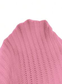 Flirla Cárdigan abierto de punto informal de color liso - Rosa - Ver 6