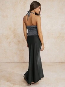 Forever 21 Women's Backless Halter Neck Sleeveless Casual Tank Top - Grey - View 4