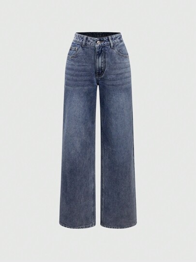 Grunge Punk Y2K Style Low-Rise Relaxed Straight Leg Boy Friend Jeans With Star Print