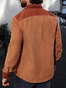 Manfinity Homme Chaqueta casual de manga larga con bolsillos para hombre, para primavera y otoño