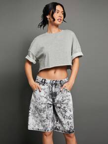 WESTFADE Quần short Cargo không co giãn, giặt axit 100% Cotton cao cấp - màu đen - Xem 7