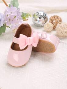0-1 anni Scarpe principessa in PU morbide con decorazioni a farfalla per neonate/bambine, adatte per primavera/autunno