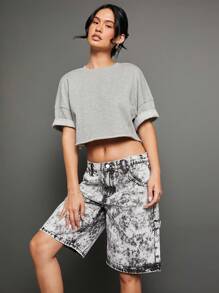 WESTFADE Quần short Cargo không co giãn, giặt axit 100% Cotton cao cấp - màu đen - Xem 6