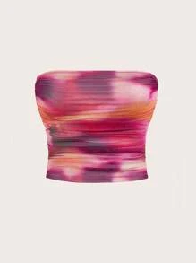 Auralis Plus Size Women Summer And Autumn Casual Sexy Cute Tube Top Pink Top,Y2k,Back To School Clothes,Curve Plus,Pink Crop Top,Inside Out,Going Out Tops