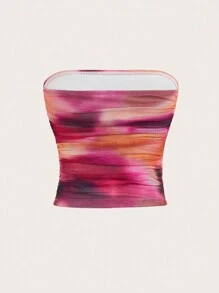 Auralis Plus Size Women Summer And Autumn Casual Sexy Cute Tube Top Pink Top,Y2k,Back To School Clothes,Curve Plus,Pink Crop Top,Inside Out,Going Out Tops