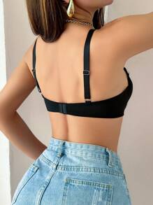 Moonlight&Mama Black Lace Patchwork Nursing Bra, Removable Cups, Suitable For Pregnancy, Maternity, Postpartum - Black - View 2