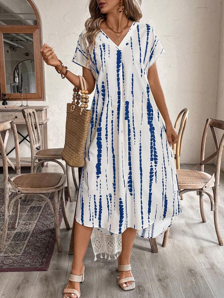 open lace back dress Batwing Sleeve Glam Dress