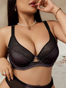 1 Áo ngực có gọng trong suốt cỡ lớn, màu đen - màu đen - Xem 3