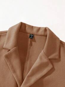 Calvornis Áo khoác len cổ ve nam đơn giản mặc đi chơi thường ngày - Màu Khaki - Xem 4