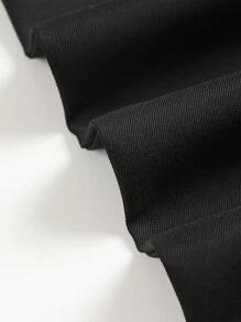 女士金属链装饰直筒宽松优雅办公室裤 - 黑色 - 查看 3