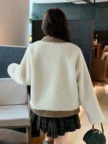 DAZY Women's Colorblock Padded Warm Jacket Coat, Winter,Fall Women Clothes,Thermal Lined - Apricot - View 2