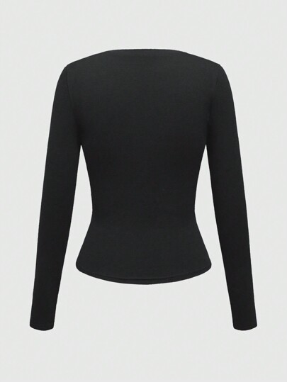 Goth Women's Spring/Autumn Casual Cross Print Long Sleeve T-Shirt