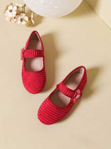 Zapatos planos con estampado floral para niñas pequeñas, primavera/otoño - Rojo - Ver 4