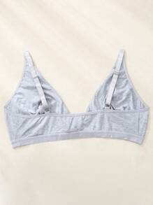 SHEIN Áo ngực nâng ngực đơn giản màu trơn cỡ lớn đóng mở phía trước - Xám - Xem 2