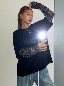 DAZY 轻盈长袖休闲时尚 T 恤