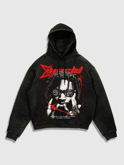 Street Life Men's Drawstring Long Sleeve Loose Version Popular Hooded Sweatshirt Suitable For Daily Use In Spring And Summer, School