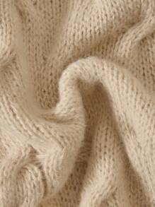 Flirla 大码女式宽腿宽松针织毛衣裤 - 杏色 - 查看 6