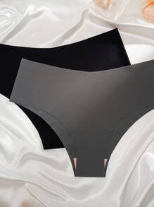 5 件大码女士无缝舒适内裤，三角裤 - 彩色 - 查看 5