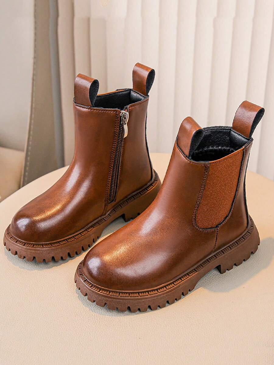 Girls' Autumn/Winter New Butterfly Ankle Boots Princess Style, British Style - Brown - View 1