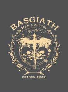 SHEIN LUNE Áo thun nữ cổ tròn tay ngắn mùa hè cỡ lớn in chữ BASGIATH WAR COLLEGE DRAGON RIDER Áo thun họa tiết dành cho nữ - Màu xám đen - Xem 4