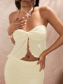 Opulessa 2 bộ đồ bơi liền thân dệt kim họa tiết mùa thu cho nữ và váy cho nữ, bộ đồ mùa thu, quần áo mùa thu cho nữ - Màu be - Xem 3