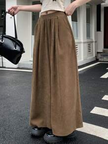 DAZY Women's Casual Loose Wide-Leg Pants For Fall & Winter - Mocha Brown - View 7