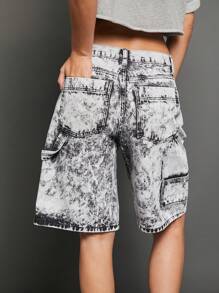 WESTFADE Quần short Cargo không co giãn, giặt axit 100% Cotton cao cấp - màu đen - Xem 9
