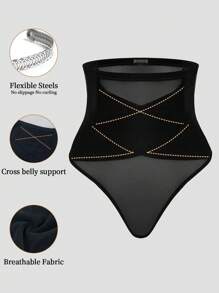 Braga moldeadora ajustable tipo tanga para mujer - Negro - Ver 2