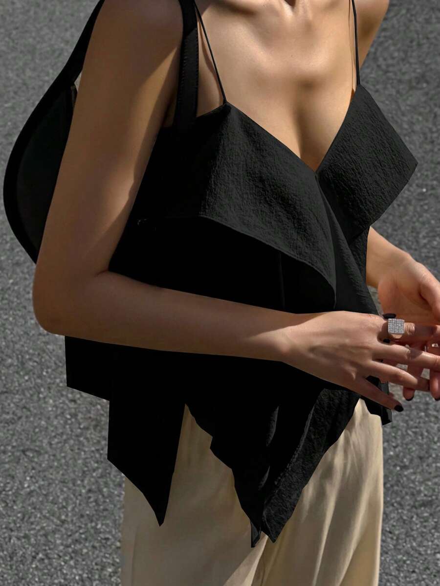 DAZY Leichtes, sommerliches Kleid mit gerüschten Trägern in Unifarbe